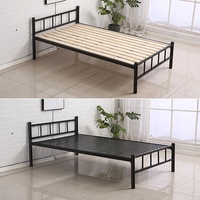 Lit en acier nordique, cadre en acier, taille double/simple, design moderne et multifonctionnel pour dortoir et chambre de location