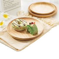 Offre Spéciale – Assiettes Rondes en Bois Massif d'Acacia – Ensembles de Plats Décoratifs Japonais pour Fêtes