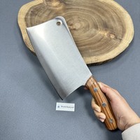 Couteaux de cuisine K1R Full Tang Heavy Duty de 8 pouces en acier inoxydable de style chinois pour couper la viande en tranches avec manche en bois