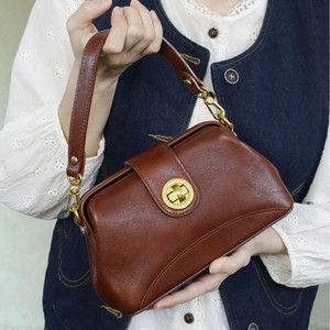 Bolso de Hombro de Cuero Vintage para Mujer, Color Café, Cierre con Candado, Estilo Cuadrado Horizontal, Bandolera, Primavera 2025 - Product Image 3