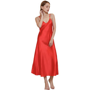 Abbigliamento Donna <span class=keywords><strong>Taglie</strong></span> Forti, Abito Canotta Lungo Aderente Sexy con Scollo a V Profondo, <span class=keywords><strong>Camicia</strong></span> <span class=keywords><strong>da</strong></span> <span class=keywords><strong>Notte</strong></span> Sottile in Raso - Product Image 2