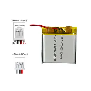 Ready To Ship 603030 3.7V With 500mAh Rechargeable Batteries Lithium Polymer Battery