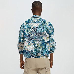 Tapisserie jacquard florale bleue personnalisée vêtements broderie veste tissée de style de mode avec quantité minimale de commande bas - Product Image 5