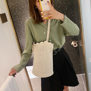 Bravo, señora de paja de macramé de algodón hecho a mano, bolso de patrón - Product Image 4