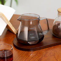 Server Kopi Tuang HIGHWIN dari Kaca Borosilikat, Pot Kopi Kaca Potongan Berlian 400/600ml untuk Aksesoris Kopi Drip Manual
