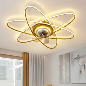 Yaratıcı eğri sanat tasarım oteller ve yatak odası için uygun 20 inç 6-speed uzaktan kumanda LED ışık ile tavan vantilatörü