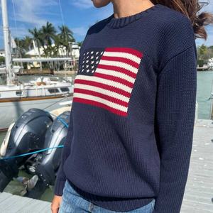 <span class=keywords><strong>Pull</strong></span> en maille pour <span class=keywords><strong>femme</strong></span> avec logo personnalisé OEM, 100% coton, <span class=keywords><strong>drapeau</strong></span> américain, tricot jacquard, motif tricoté, <span class=keywords><strong>pull</strong></span> d'hiver pour <span class=keywords><strong>femme</strong></span> - Product Image 6