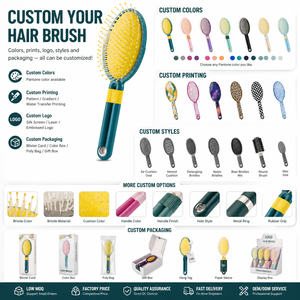 Spazzola per Capelli con Cuscino d'Aria Personalizzabile, Districante, Ventilata, con Setole in Nylon Traspiranti, per Capelli Bagnati o Asciutti, Ricci, da Salone, Massaggiante, per Donne - Product Image 6