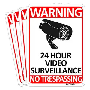 室外监控紫外线印刷铝标牌家庭商务车道报警安全摄像头标牌