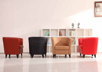 Semplice design moderno home Office soggiorno lounge office reception chat 1 + 1 + 3 set di divani foshan in pelle