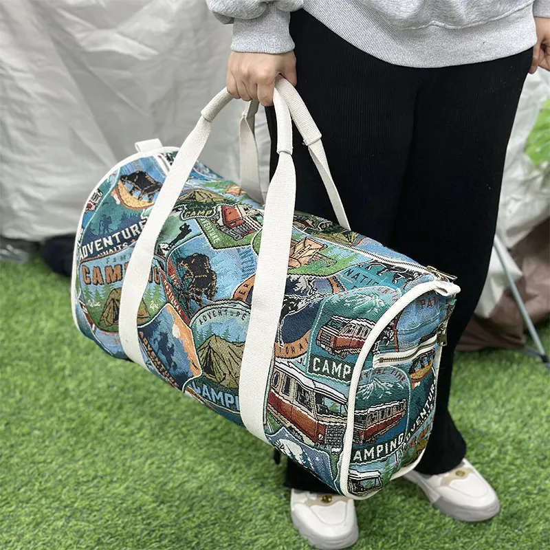 Wholesale travel tote bags Tapestry bag custom Duffle bag woven