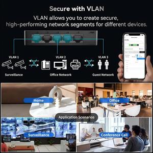 <span class=keywords><strong>Switch</strong></span> <span class=keywords><strong>Ethernet</strong></span> Full <span class=keywords><strong>Gigabit</strong></span> a 5 Porte 1000Mbps RJ45, <span class=keywords><strong>Switch</strong></span> di Rete con Guscio in Plastica, Supporta Gestione tramite App/Pagina Web - Product Image 5
