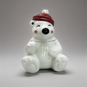 Gốm Mũ Đỏ Gấu Bắc Cực <span class=keywords><strong>Cookie</strong></span> <span class=keywords><strong>Jar</strong></span> Mùa Đông Theo Chủ Đề <span class=keywords><strong>Cookie</strong></span> <span class=keywords><strong>Jar</strong></span> Nhà Bếp Trang Trí Nội Thất Lưu Trữ Nhà Bếp <span class=keywords><strong>Cookie</strong></span> Và Kẹo - Product Image 1