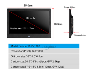 Grand stock de cadres <span class=keywords><strong>photo</strong></span> numériques IPS de 10.1 pouces cadeau de Noël/anniversaire/vendredi noir étui Woden Wifi MP3 - Product Image 4