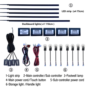 Tira de Luces LED de Neón de Fibra Óptica Acrílica para Interior de <span class=keywords><strong>Coche</strong></span>, Iluminación Ambiental Dinámica con Control por APP, Luz Ambiental Sinfonía 22 en 1 - Product Image 2