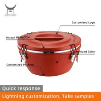 Baril isotherme pour le transport alimentaire, conteneur alimentaire thermique rond et plat, doublure en acier inoxydable pour la restauration, les banquets et les cantines