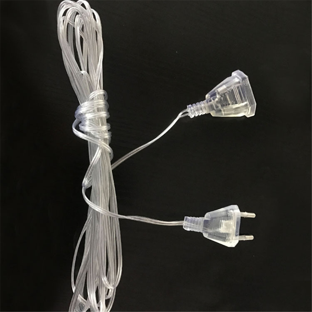 3M кабелем EU Plug прозрачный светодиодные гирлянды удлинитель для домашнего праздника нитяная штора рождественское освещение