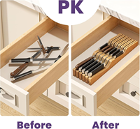Organizador de Cuchillos de Bambú para Cajón, Portacuchillos Horizontal de Perfil Bajo, Ahorro de Espacio para Almacenamiento en Gabinetes de Cocina