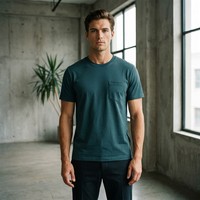 T-shirt de sport pour homme, séchage rapide, anti-plis, respirant, 100% coton, impression par sublimation, cyan foncé, doux, personnalisable, pour le travail en extérieur