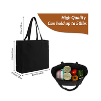 Grand sac d'épicerie portable réutilisable de couleur unie de haute qualité, sac en coton personnalisé avec logo de sangle