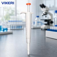 Micropipette ergonomique de laboratoire à volume fixe, pipetteur précis, outil de manipulation de liquides léger et portable, OEM VIKERI