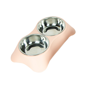 Mangkuk minum plastik 2-in-1, mangkuk ganda Anti-Slip untuk anjing kucing dapat dilepas bahan baja tahan karat - Product Image 3