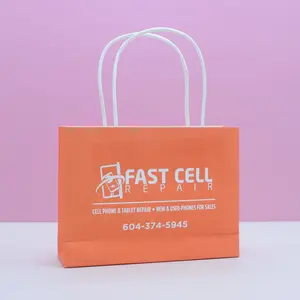 Custom kraft paper bag for cellphone jewelry shopping paper bag