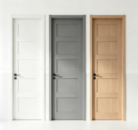 Porte intérieure simple de style américain avec cadre, porte blanche pour chambre à coucher, adaptée aux projets de construction d'appartements résidentiels