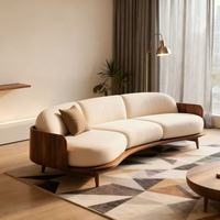 Nouvelle Arrivée 2026 – Canapé Trois Places Moderne Minimaliste Luxueux en Noyer Noir Américain Massif pour Salons et Hôtels