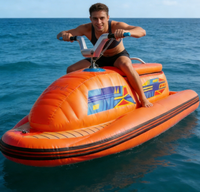 Jet ski gonflable électrique à moteur pour 2 personnes en PVC pour adultes - Flotteur de piscine extérieur Amusement