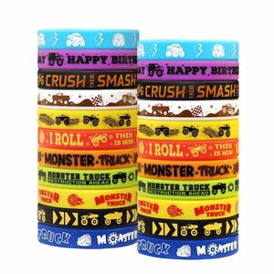 Pulsera de Silicona con Diseño de Auto, Bigfoot Racing, Vehículo Todoterreno, para Fiestas y Eventos, Pulsera de Goma con Impresión Personalizada - Product Image 1