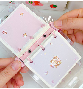 Mini carpetas transparentes de PVC de Corea, cubiertas de Carpeta de 3 anillas, botón a presión, cuadrícula, páginas en Color para cuaderno, cuaderno promocional - Product Image 5