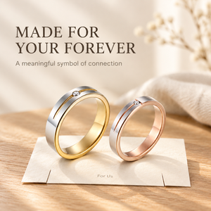 Bague unisexe minimaliste en acier inoxydable de haute qualité, design élégant et simple, pour mariage, anniversaire, cadeau de fête - Product Image 2