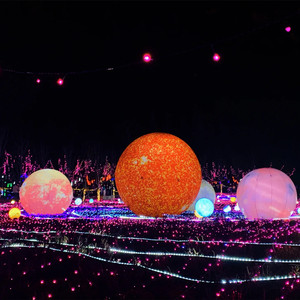 Décoration de parc extérieur pour la mi-automne : Ensemble de lapins de la lune gonflables lumineux en jade - Product Image 5