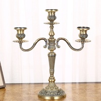 Chandelier en métal fait main à 3/5 têtes, style européen rétro, créatif et romantique, pour dîner aux chandelles de mariage et ornements