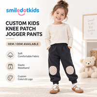 Pantalon de jogging personnalisé Smiledotkids pour enfants avec patch au genou, tissu doux, OEM ODM, faible MOQ, vente en gros pour tout-petits garçons et filles