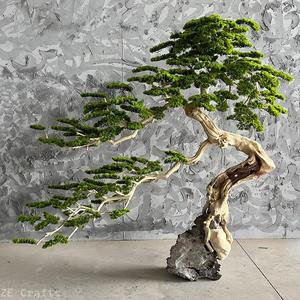 Invitado-Saludo Pino Árbol artificial Interior grande Paisajismo Thuja Planta verde Entrada Ventana Raíz Piedra Tierras - Product Image 2