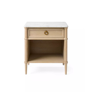 Mesa <span class=keywords><strong>de</strong></span> <span class=keywords><strong>Noche</strong></span> <span class=keywords><strong>de</strong></span> Mármol <span class=keywords><strong>Blanco</strong></span> Estilo Crema Francés - Product Image 1