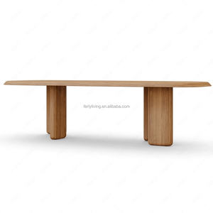 बगीचे और पिछवाड़े के लिए 6 कुर्सियों के साथ आधुनिक टिक लकड़ी आउटडोर डाइनिंग टेबल सेट - Product Image 2