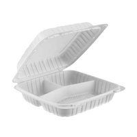 Boîtes d'emballage alimentaire en PP blanc pour micro-ondes, contenants à repas MFPP à clapet avec couvercle articulé, vente en gros