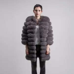Klaring Qiuchen QC8003 Aangepaste Vrouwen Winter Real Fox Fur Coat Warm Uitloper Kleding Casual Oem