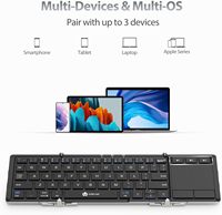 Clavier sans fil IClever BK08 Clavier pliable Pavé tactile (synchro jusqu'à 3 appareils) Tri-plié Format de poche