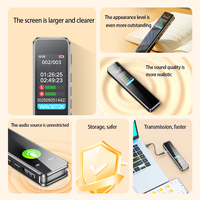 Enregistreur vocal intelligent portable en métal WAV pour réunions et usage domestique, réduction de bruit HD, écran 1,47 pouces, 8 Go-64 Go, longue autonomie de la batterie
