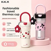 Mug isotherme en acier inoxydable 316L pour femmes, portable avec poignée, style Instagram, haute esthétique
