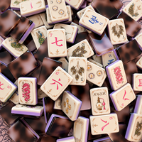 Jeu de Mahjong américain personnalisé en acrylique sculpté, motif écaille de tortue violet à 3 couches, pour jeu de société, cadeaux et divertissement