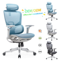 Chaise de direction en maille avec accoudoirs 5D pivotants, inclinable, réglable, avec verrouillage et repose-pieds