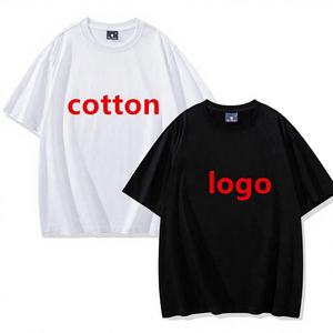 Camisetas Personalizadas Unisex de Cuello Redondo, Tejido de Punto Sólido, Mezcla de Algodón y Poliéster, con Diseño en Blanco para Impresión por Transferencia de Calor - Product Image 1