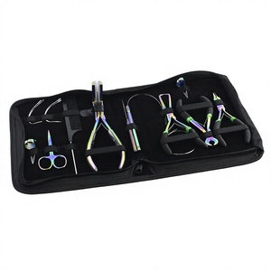 New Arrival 10pcs Steel Hair Extensions Tools Hair Loop Styling Tool Beads Crimping Remover Plier Hook Tool Needles Comb <b>Cutter</b> - Product Image 1