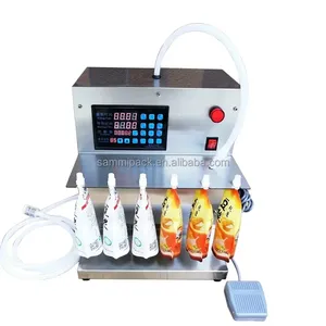 Semi-Automatic Electric Stand-Up Spout Bag Sachet Water Pouch Filling Machine Accuracy Oil Food Shops Manufacturing Plants