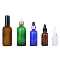 VENTE FLASH Flacons compte-gouttes en verre 1oz 2oz (30ml/60ml) transparents/ambre/bleus avec logo personnalisé imprimé pour huiles essentielles, soins de la peau, sérum